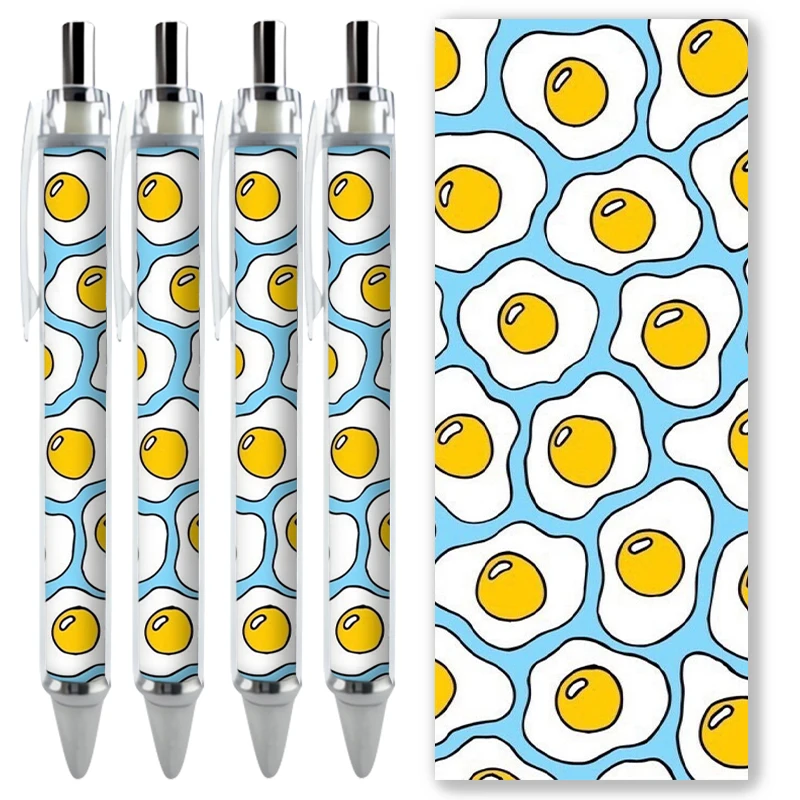 2/4PCS Fried Egg Illustration Gel Pens Cartoon Kawaii Pattern Stationery Premium Large Capacity Caneta Writing School Supplies