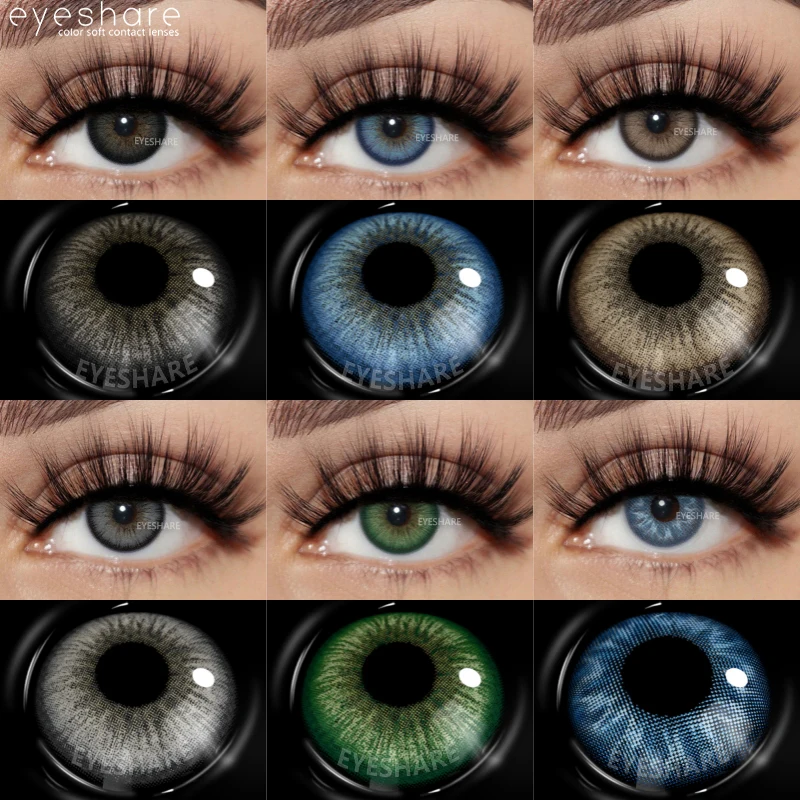 EYESHARE 1 Paar Mode Make-up Schönheit Kontaktlinsen Weiche Jahresgrüne Kontaktlinsen Augen Farblinsen Farbige Linsen