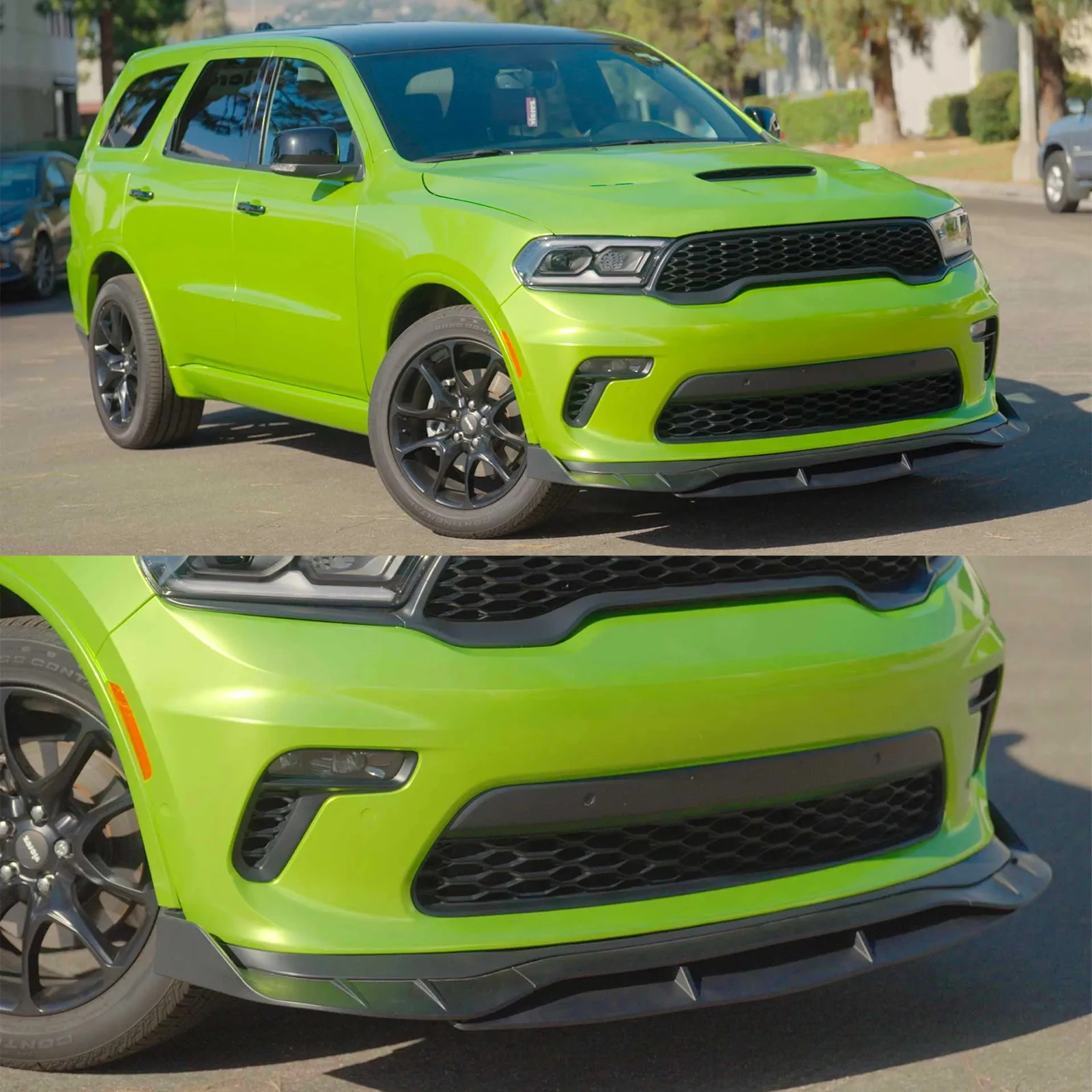 4PCS Per Dodge Durango SRT Hellcat 2021-2024 Auto Paraurti Anteriore Labbro Demone Stile Doppio Deck Splitter Spoiler Stile In Fibra di Carbonio