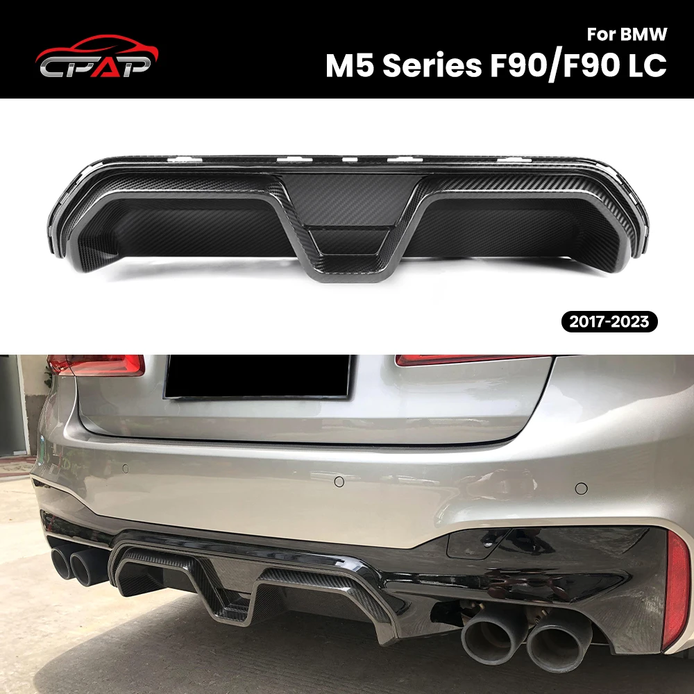 

Real Dry Carbon Fiber Rear Diffuser Lip Bumper Splitter For BMW M5 F90/F90 LCI CS Style 2017-2023 Without/With Brake Light