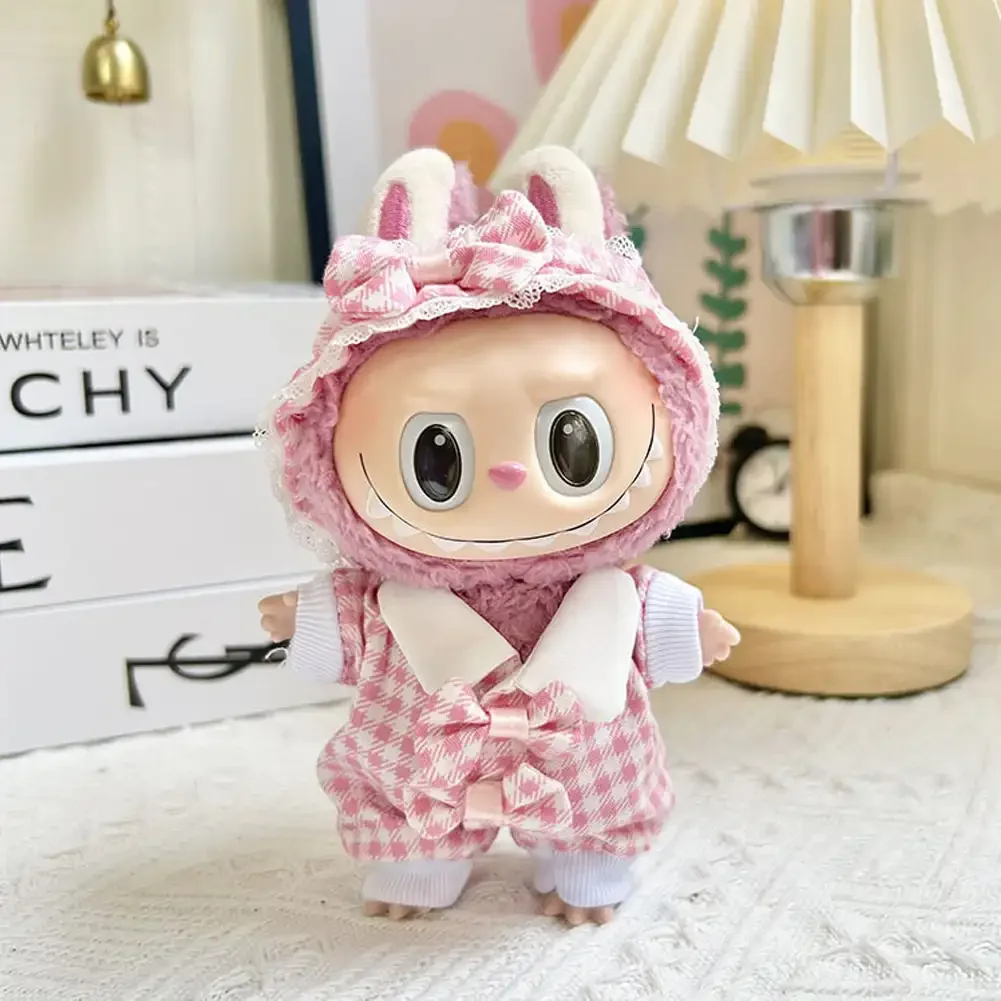 Nette Dekoration Kleine Tücher Für 17 cm Labubu Puppe Kleidung Mode Kleidung Hoodies Kleidung Farbe Spiel Hoodies Puppen Zubehör