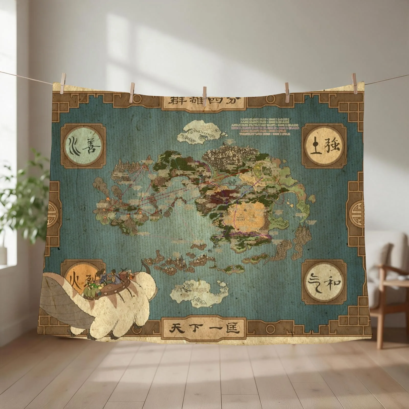 Avatar the last air bender map Throw Blanket Bed Fashionable Moving christmas gifts Fashion Sofas Blankets