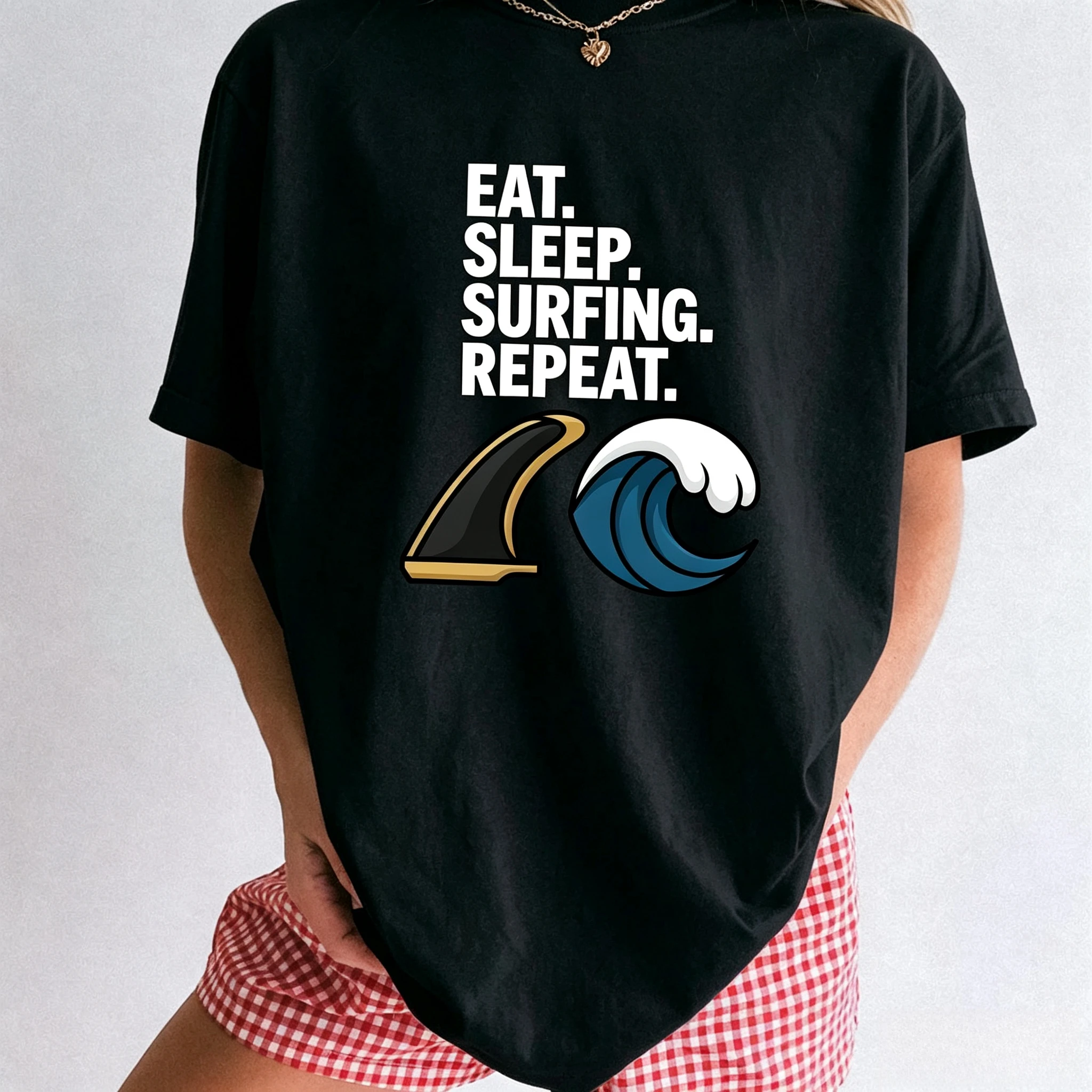 Surfboard Fin Wave Shirt Surfing Seaside Gift Doodle Tee Fin T-Shirt Surfer Fan Fin Tshirt Coastal Graphic Line Art Ocean Tshirt