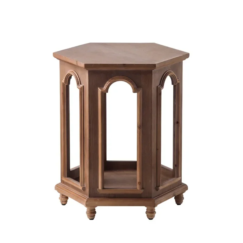 Creative hotel French retro living room coffee table, hexagonal table