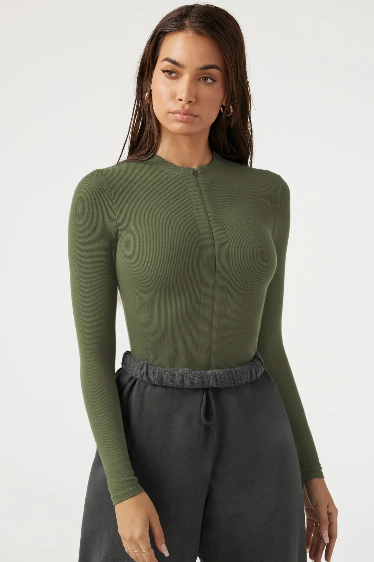 2025 Herbst Winter Neue Damen-Overalls Eng anliegender Strick-Overall mit Reißverschluss-Oberteil Y2k-Damenbekleidung – Detail 4