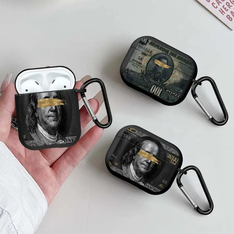 D-Dollar Bill Pattern Case For Airpods 2 Pro Pro2 3 Pro3 4 1 Earphone Cases Cover