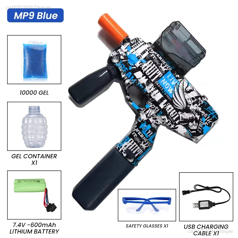 M416 Electric Gel Ball Ball MP9 Slatter Ball Gun giocattoli e regali di natale automatici attività all'aperto Shoot Game Toy for Kid