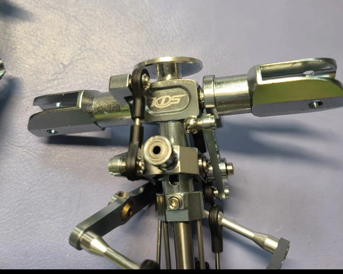 Used KDS Flybarless Rotor Head Assembly for 500 RC Helicopter 5mm Main Shaft, CNC Metal Swashplate & Linkages (Tested Working)