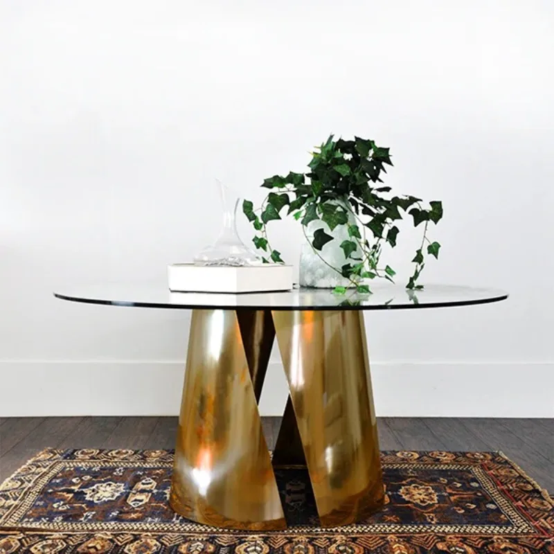 luxury wrought iron sheet combination craft dining table/soft decoration customization/villa/model room/American furniture