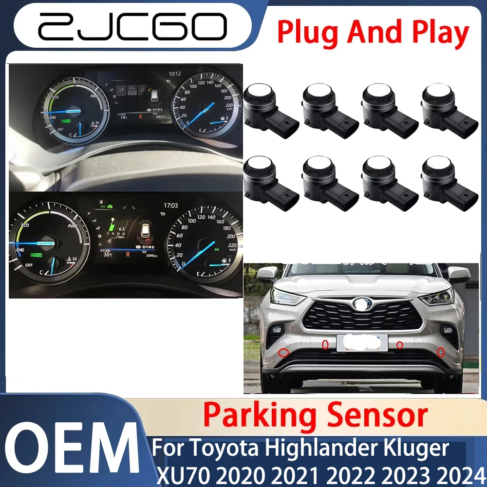 

Parking Sensor Sensors Buzzer Radar Sound Alert System for Toyota Highlander Kluger XU70 2020 2021 2022 2023 2024