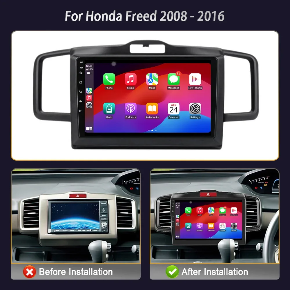 Wireless CarPlay Touch Screen Android Bluetooth For Honda Freed 2008 - 2016 Car Radio Multimedia Player Navigation