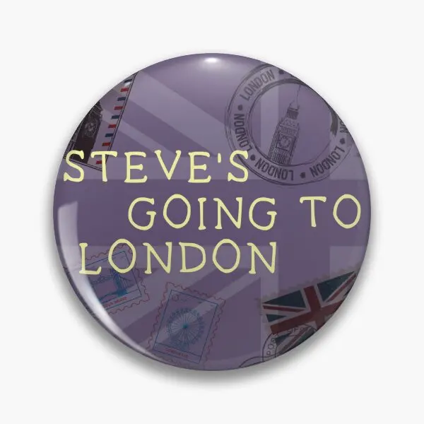 Steve Is Going To London Ajr  Soft Button Pin Hat Lapel Pin Metal Funny Decor Fashion Cartoon Cute Collar Women Gift Jewelry