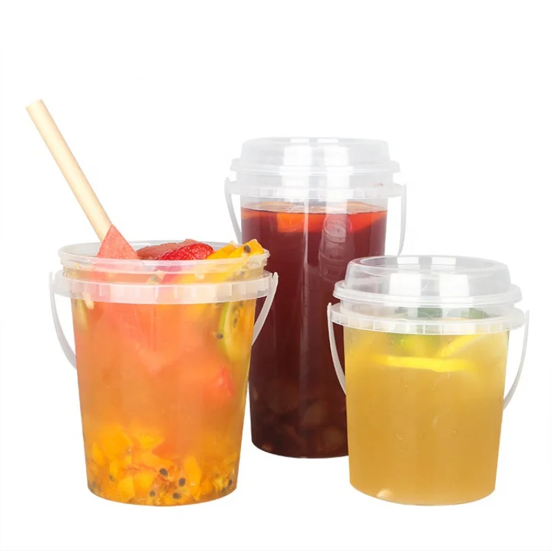 custom.LOKYO Custom Plus Size 700ml 1000ml Portable Fruit Plastic Bubble Milk Tea Cup