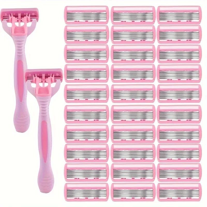 

6-layer classic razor, razor set, stainless steel blade, manual safety razor, reusable blade, silicone anti-skid layer