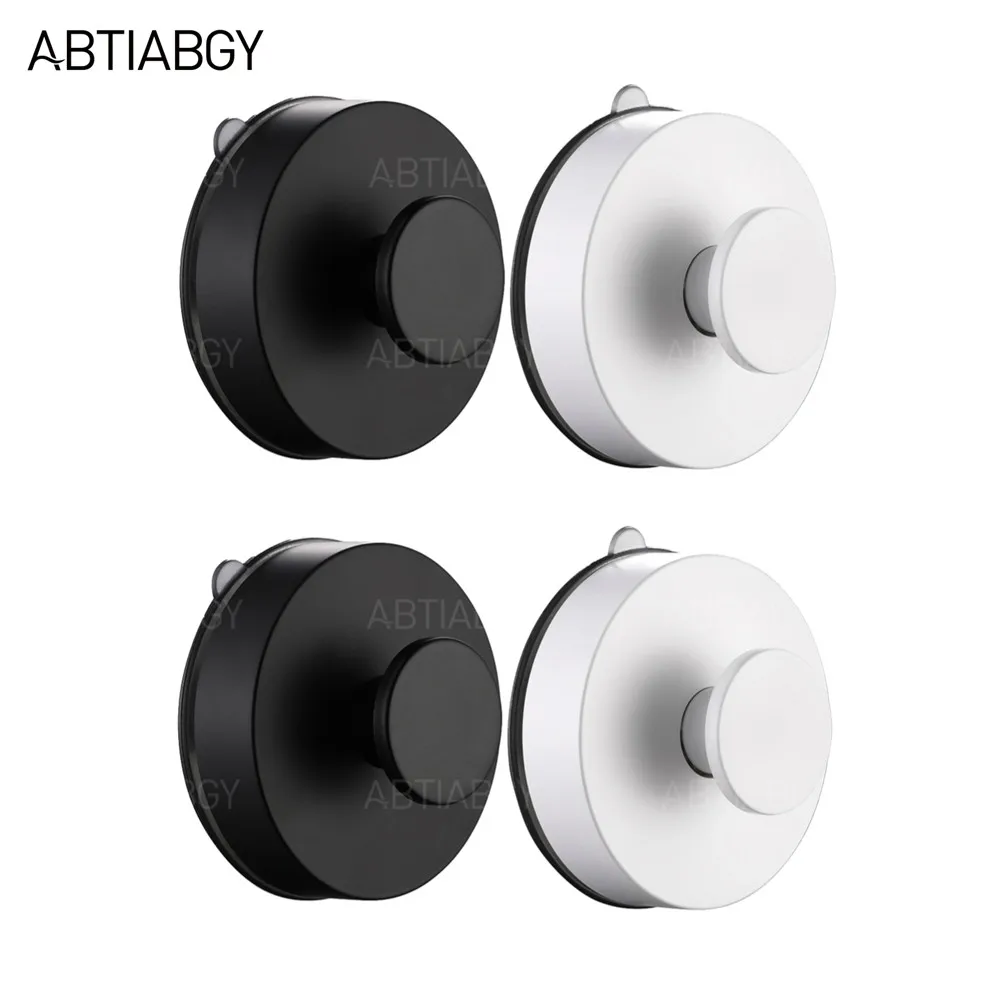 

1/2/4PCS Black White Vacuum Suction Cup Hook Punch-free Reusable Wall Hanger Bedroom Bathroom Kitchen Hanging Towel Clothes Coat