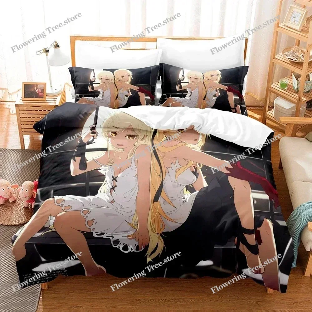 Anime Monogatari Series Story Shinobu Oshino Bedding Set Boys Girls Twin Queen Size Duvet Cover Pillowcase Bed Kids Adult029592F