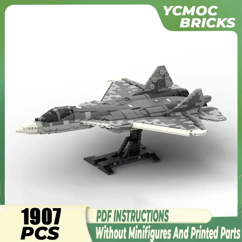 Modelo militar Moc ladrillos de construcción 1/35 Sukhoi SU-57 tecnología de combate Felon bloques modulares regalo Navidad juguete DIY conjunto de montaje