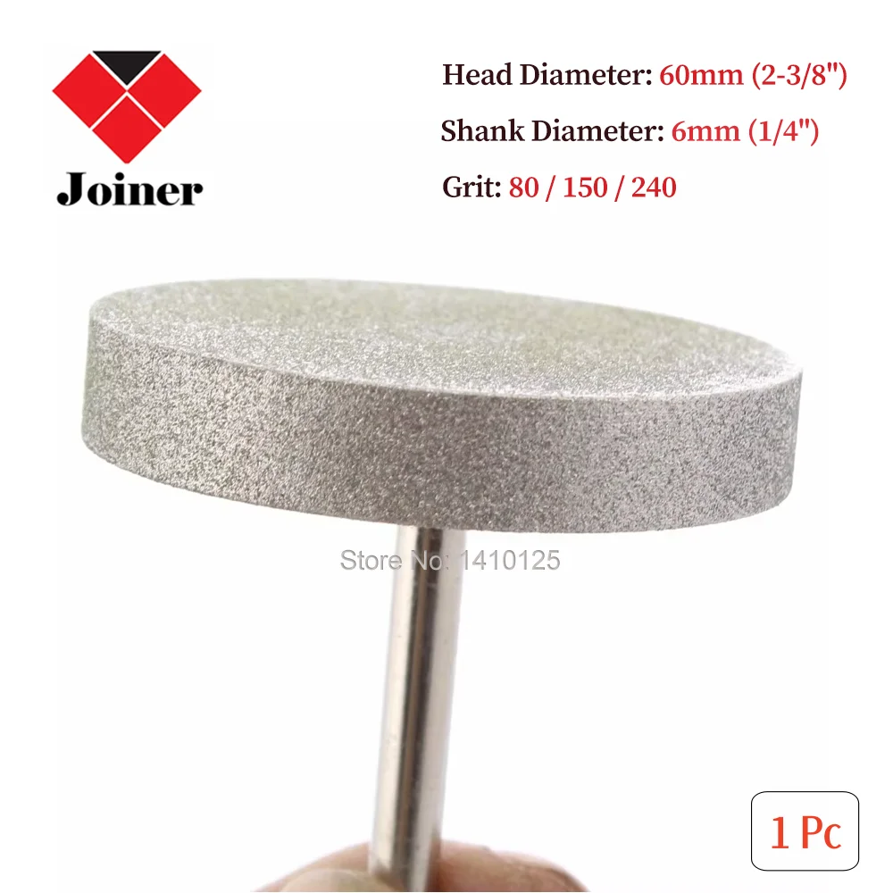 60mm Cylinder Diamond Grinding Head Coated Cylindrical Burr Bits Mounted Points Shank 6mm Lapidary Tools for Stone Gemstone Jade
