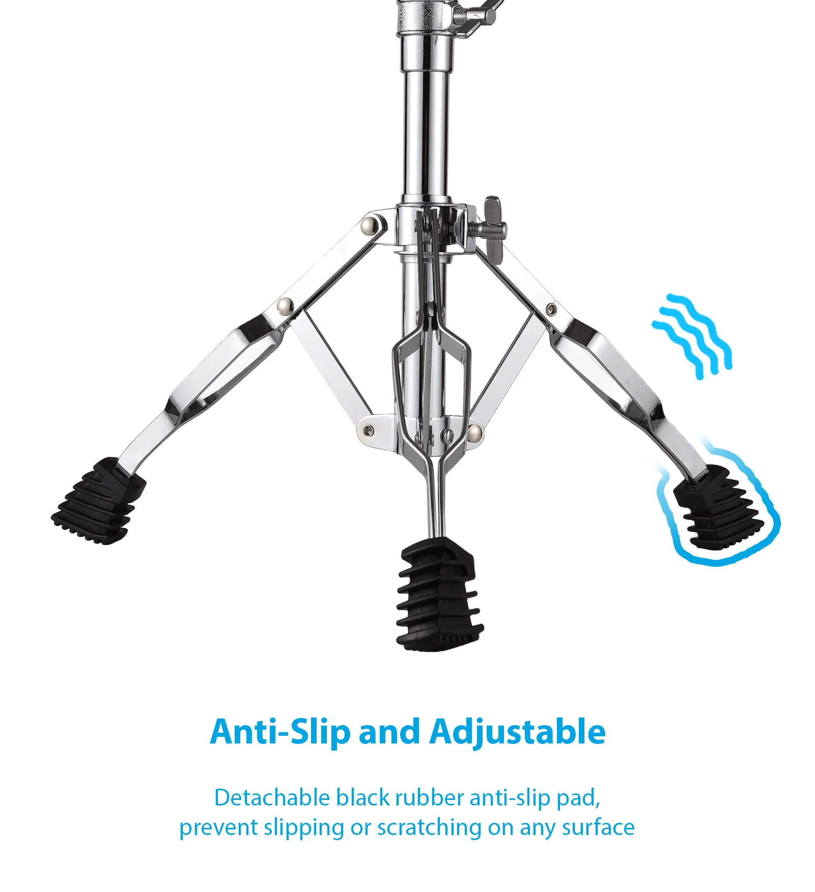 Snare Drum Stand Foldable Detachable Bracket 22mm Pipe Diameter Adjustable Height Tripod Snare Stand Fit for 10 to 14 Inch Snare