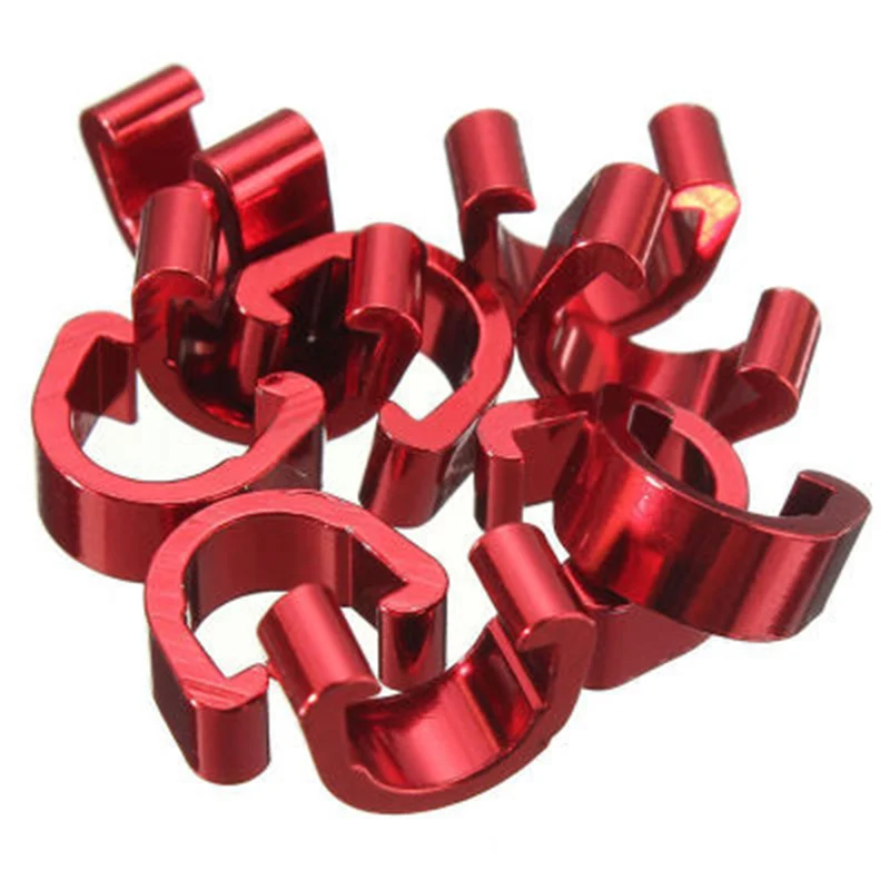 10pcs Aluminium Alloy U Buckle Tubing Clips for Brake Cable Housing Hose Tube Shifter Guides Button MTB Mountain Cycling Bicycle