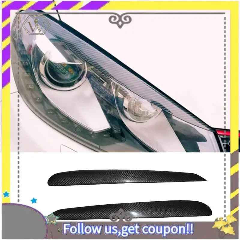 

L38A-автомобильные фары из углеродного волокна, брови, веки, наклейки для ресниц, головной светильник для VW Golf 6 GTI MK6 2008-2012