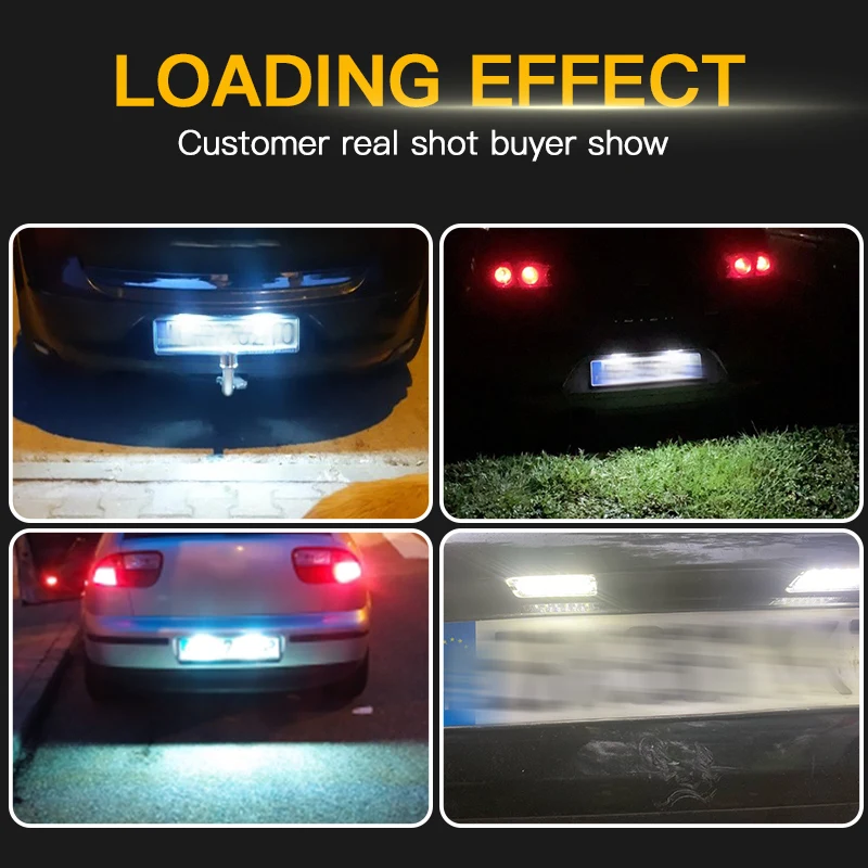 2PCS Car LED Number License Plate Lights FOR Seat Ibiza 6L 2002 2003 2004 2005 2006 2007 2008 Leon 1M 1999 2000 2001-2005
