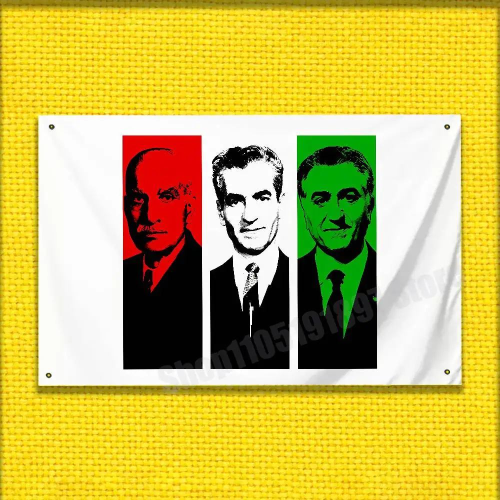 

For 50*70cm 60*90cm 60*110cm 80*120cm 100*150cm 150*200cm Mohammad Reza Pahlavi Iran Flag Camp Banner Tapestry Cover