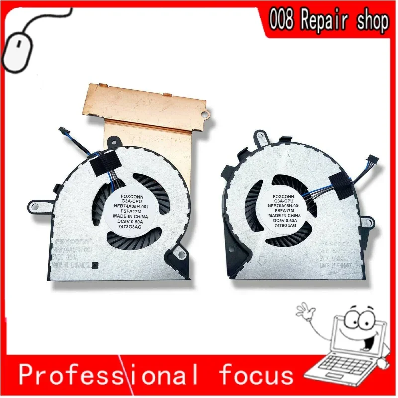 New CPU GPU Cooling Fan Set For HP Omen 15-CE 17-AN 17-AN013TX 17-AN012DX 929455- 929456-001 TPN-Q194