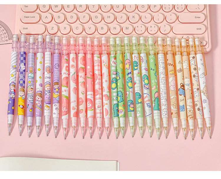 

10 шт./упак. 0,5 мм Милые карандаши для школы, канцелярские принадлежности, подарок, мультяшные карандаши для студентов, приз, кавайные животные, механические карандаши с мультяшными персонажами