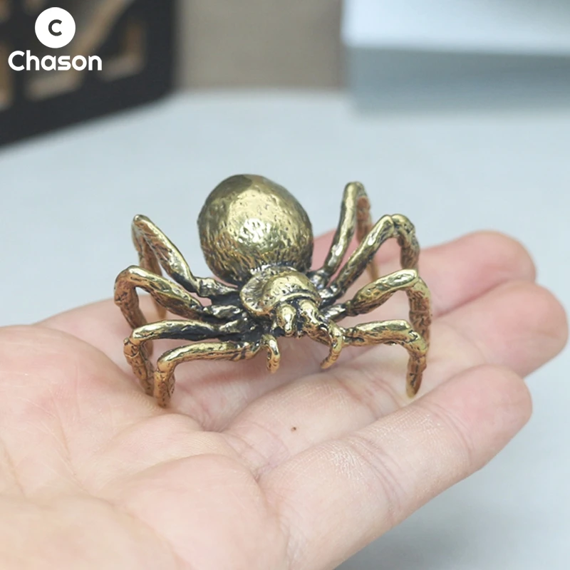 Brass Horror Spider Tricky Toy Unicorn Beetle Bug Insect Figurines Sculpture Statue Home Decor Car Ornaments Key Rings Pendants