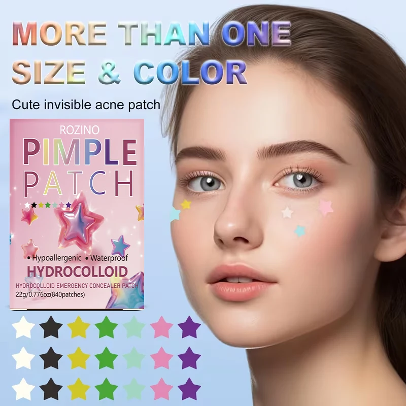 840Pcs/1680Pcs Hydrocolloid Seven-Color Emergency Concealer Patches, Acne Patches - Skin-Friendly, Gentle, Non-Irritating, Covers Blemishes and Acne, Lightweight and Adheres Well, Facial Decorative Stickers, Suitable for All Skin Types, Ultra-Thin and Won'T Curl Up, Can Be Used over Makeup, Available in Multiple Sizes, Dopamine Fashion, Can Also Be Worn Daily as Decoration