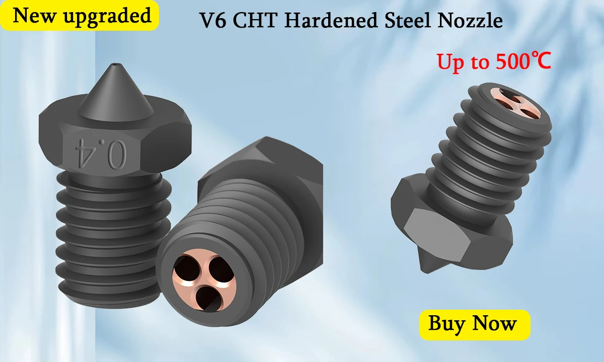V6 Düse aus gehärtetem Stahl 0,2/0,4/0,6/0,8/1mm 1,75mm Filament M6 3D-Drucker-Düse für Ender 3 Hotend Titan Extruder Prusa I3 MK3 – Detail 1