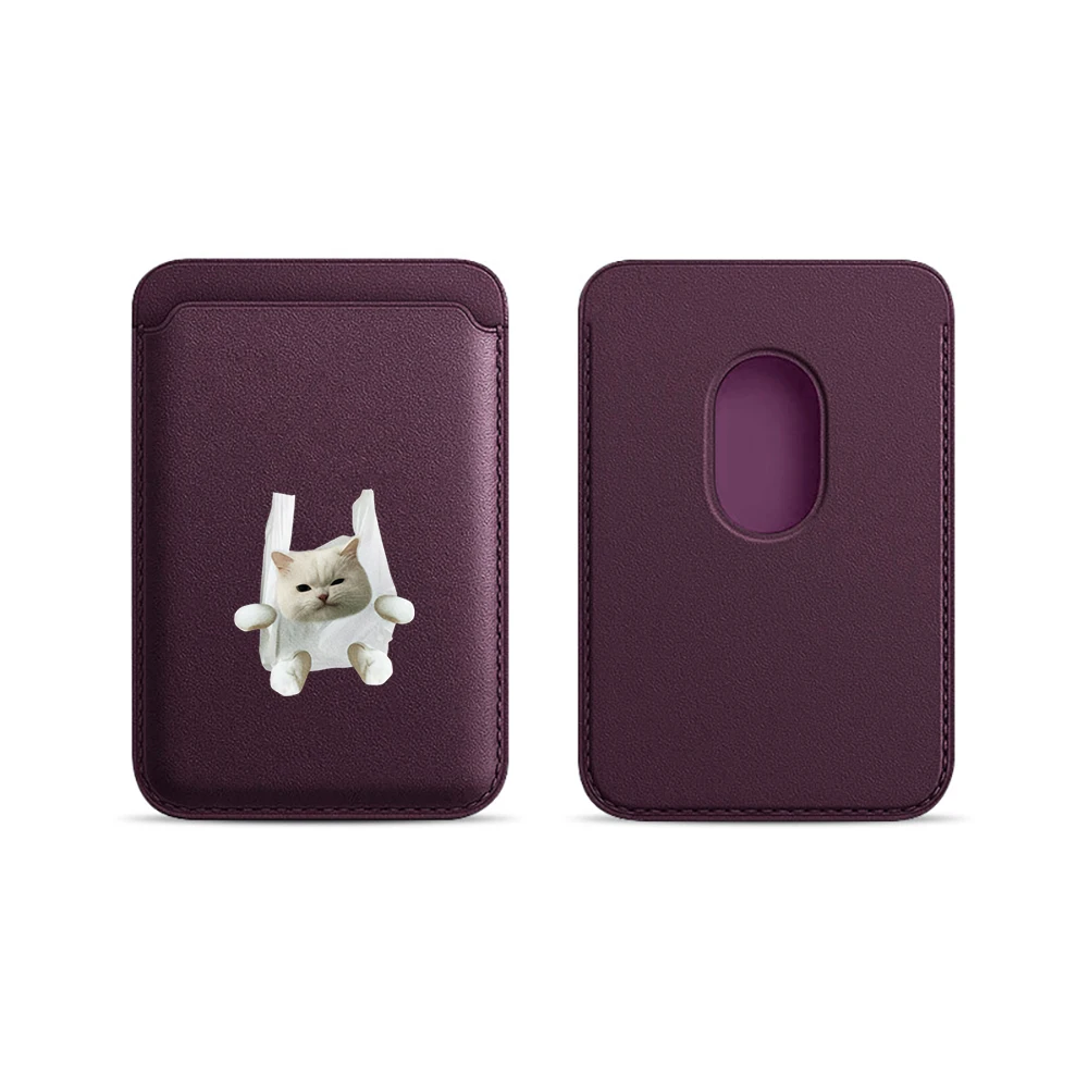 Lustige Katzen-Leder-Kartenhülle für Magnetische Hüllen, Geeignet für alle iPhones, für Magsafe-Kartenhalter, Handy-Rückentasche – Detail 12