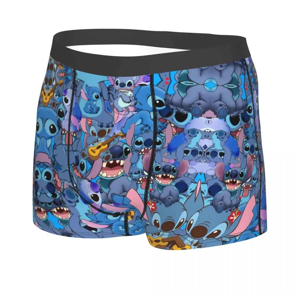 Custom Novelty Stitch Guitar Boxers Shorts Panties Male Underpants Breathable Briefs Underwear