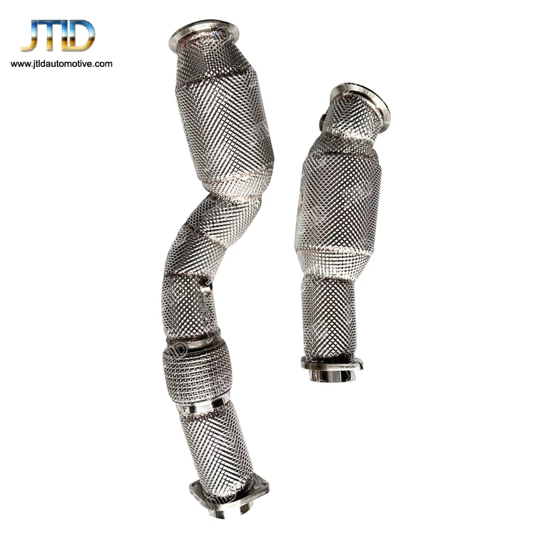 High Flow Heat Shield Decat Exhaust downpipe for bmw G80 M3 G82 M4 S58 3.0L