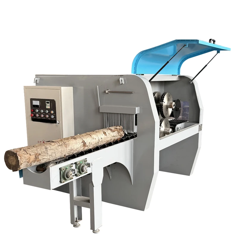 Large Round Timber Wood Circular Sawmill Log Cutting Multi Gang Rip Saw Machine