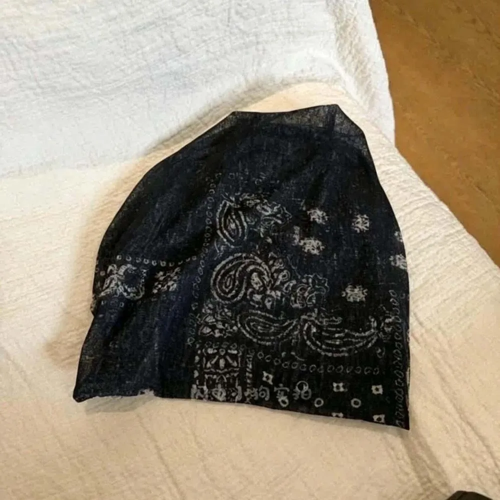Vintage Paisley Beanie Thin Fabric Versatile Style Polka Dot Cap Lightweight Texture Breathable Face Framing Bonnet Trendy Women