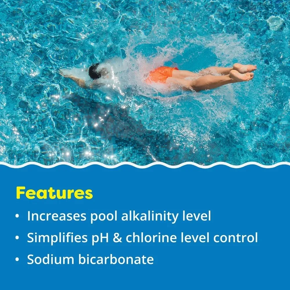 Envío Rápido en EE. UU. Bicarbonato de Sodio, Aumentador de Alcalinidad para Piscinas, Aumenta la Alcalinidad, Equilibra los Niveles de pH 25