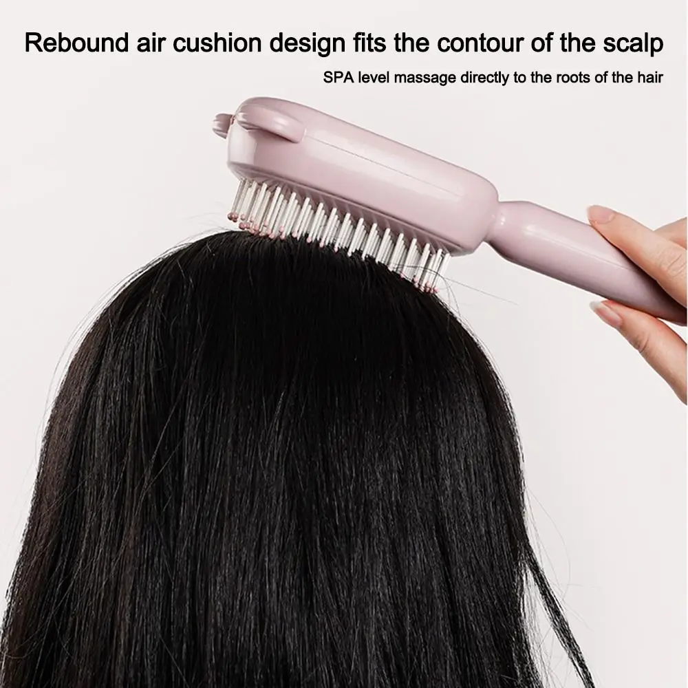 Bear Shape Self Cleaning Hair Comb Self Cleaning Smoothing Magic Retractable Comb Anti-static Massage Hair Brush