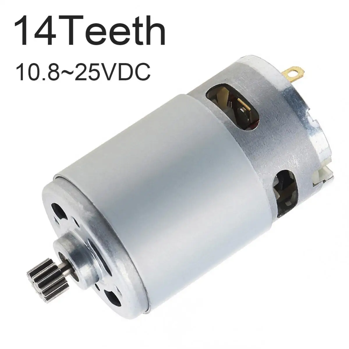 

RS550 14 Teeth DC Motor 8.2mm / 9.5mm 10.8V 12V 14.4V 16.8V 18V 21V 25V Gear High Speed Micro Motor for Electric Drill