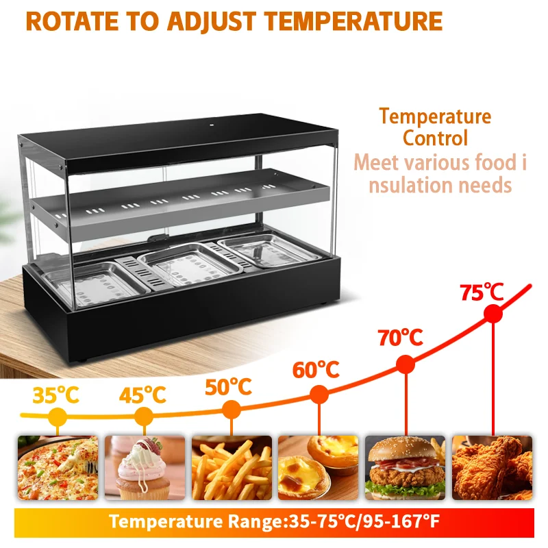 Optimal Food Temperature Snack Machine Catering Equipment Food Warmer Warming Cabinet