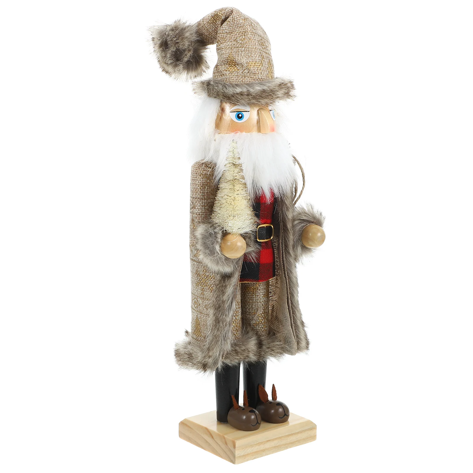 

Nutcracker Figurine Grey Xmas Table Decor Cotton Linen Santa Claus Christmas Decoration Nutcracker Table Decor Wood Craft