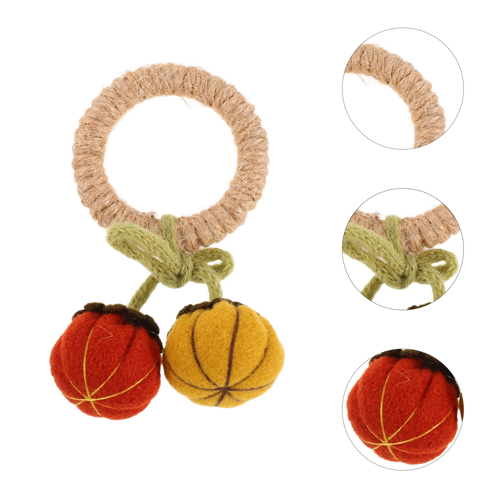 

6Pcs Pumpkin Napkin Rings Farmhouse Fall Decor Reusable Cloth Jute Buckles for Thanksgiving Dinner Party Harvest Festival Table