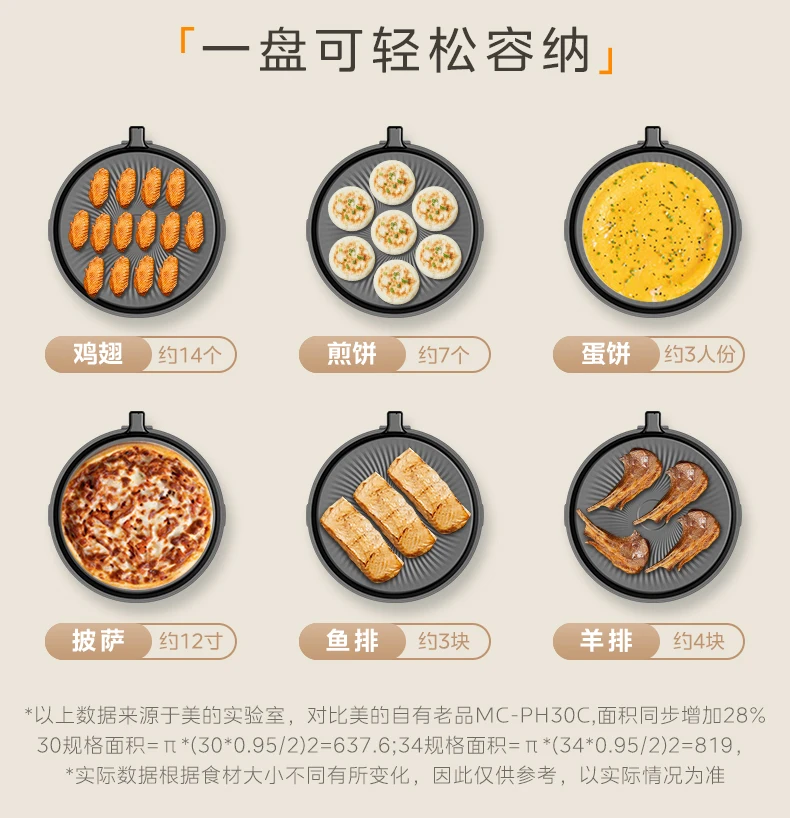 Electric cake pan household double-sided heating baking pancakes enlarged and  baking pan 1800w large firepower