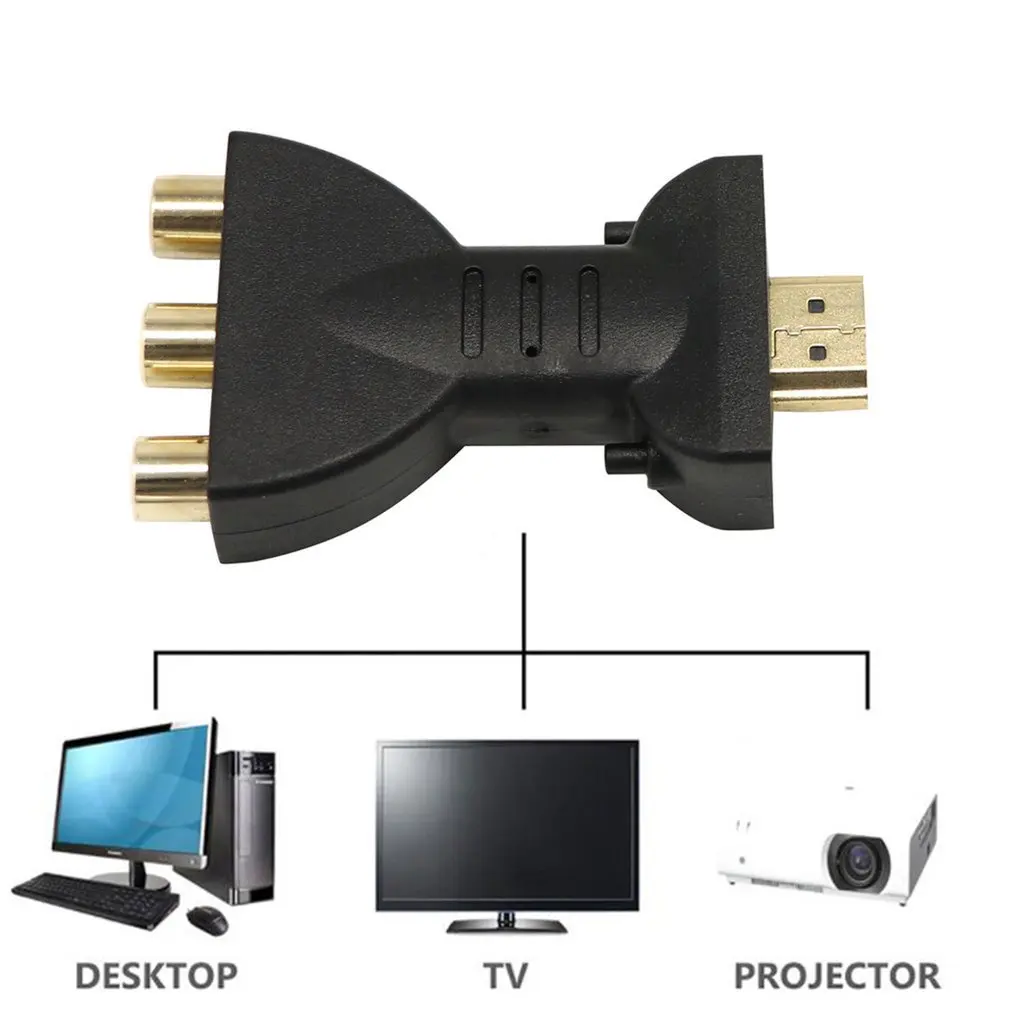 Przenośny konwerter kompatybilny z HDMI na 3 RCA Video Audio AV Adapter do projektora HDTV DVD Konwerter Dropshipping