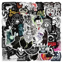 50PCS Black and White Gothic Demon Graffiti Laptop Guitar Water Cup Skateboard Helmet Bike PVC Sticker