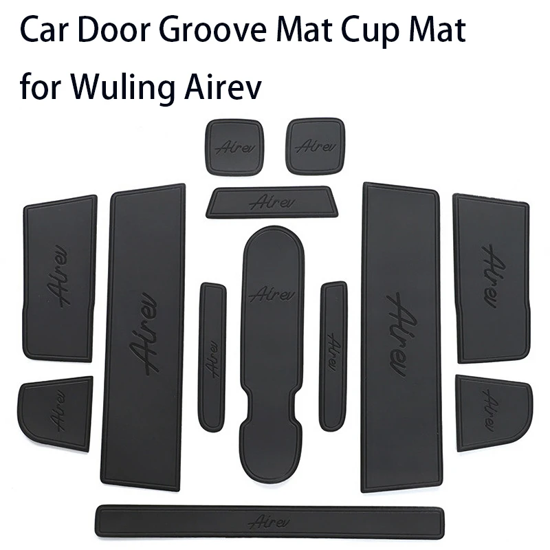 Car Door Groove Mat Cup Mat for Wuling Airev Center Console Storage Box Mats Auto Gate Slot Cup Holder Pad