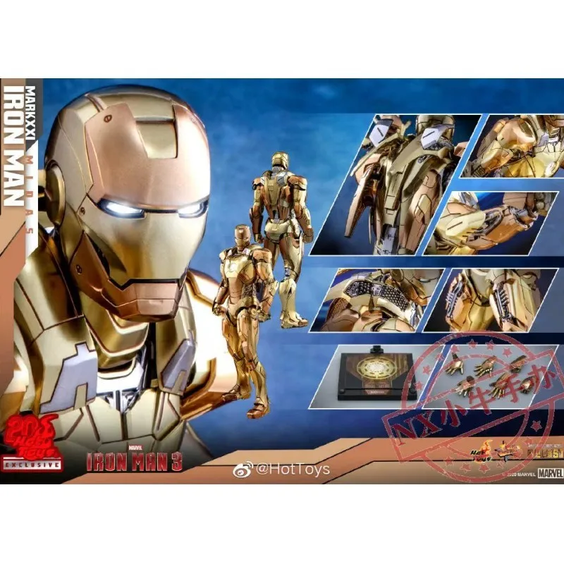 

Anime Action Figure Hottoys Htmms586 Iron Man Mk21 Alloy Reprint Gold 20th Anniversary Limit Pvc Model Gift For Kids Toys