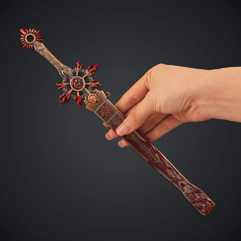 30ซม./11.81inอะนิเมะอุปกรณ์ต่อพ่วงGolden Lightหุ่นแสดงอายุดาบอาวุธโลหะคอลเลกชันตกแต่งPropsเครื่องประดับของเล่น