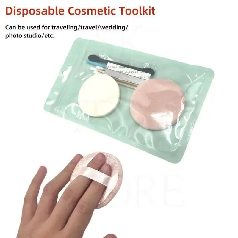 使い捨てメイクアップセット 美容ツール パウダーパフキット メイクアップ用品 メイクアップツール リップブラシ 写真/スタジオ/ブライダル